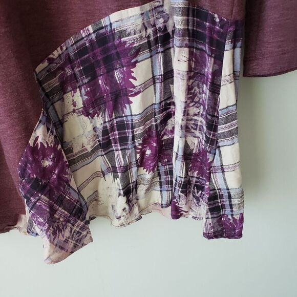 LOGO Lounge French Terry Knit Top Print Flounce size L - Picture 5 of 7